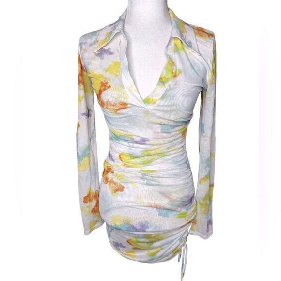 Bar III x Nicole Williams English printed drawstring dress size XS - Picture 6 of 10